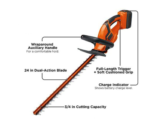 condensadores de ajuste de seto largos del alcance de Ion Battery Electric Hedge Cordless del litio del acero de aleación 40V
