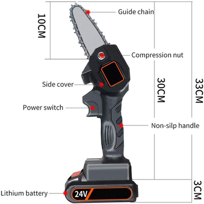 máquina Mills Wood Cutting Lithium Prunner de los 6in 21V Mini Small Battery Handheld Chainsaw